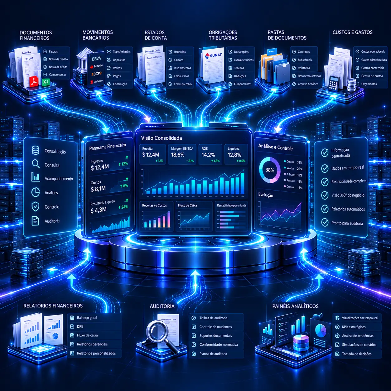 Centralización de información financiera para control y análisis